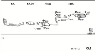 Zestaw tłumików, kompletny układ wydechowy - WALKER MI41014A
