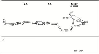 Zestaw tłumików, kompletny układ wydechowy - WALKER MI61503A
