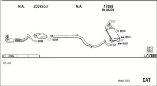 Zestaw tłumików, kompletny układ wydechowy - WALKER MI61533