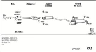 Zestaw tłumików, kompletny układ wydechowy - WALKER OP45097