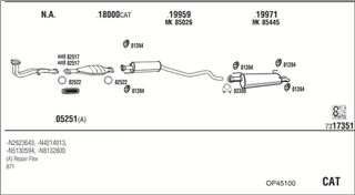 Zestaw tłumików, kompletny układ wydechowy - WALKER OP45100