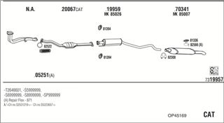 Zestaw tłumików, kompletny układ wydechowy - WALKER OP45169