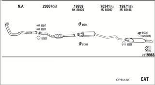 Zestaw tłumików, kompletny układ wydechowy - WALKER OP45182
