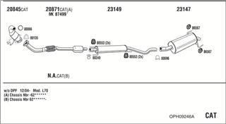 Zestaw tłumików, kompletny układ wydechowy - WALKER OPH09246A