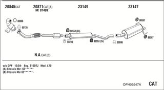 Zestaw tłumików, kompletny układ wydechowy - WALKER OPH09247A