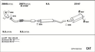 Zestaw tłumików, kompletny układ wydechowy - WALKER OPH18072A
