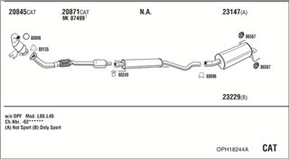 Zestaw tłumików, kompletny układ wydechowy - WALKER OPH18244A