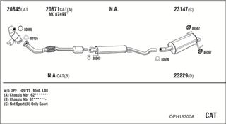 Zestaw tłumików, kompletny układ wydechowy - WALKER OPH18300A