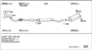 Zestaw tłumików, kompletny układ wydechowy - WALKER OPH18301A
