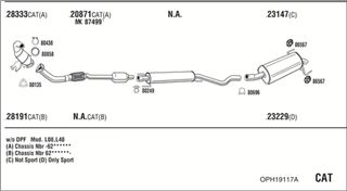 Zestaw tłumików, kompletny układ wydechowy - WALKER OPH19117A