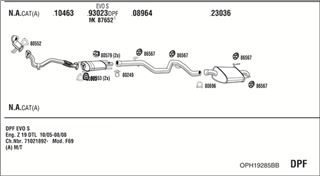 Zestaw tłumików, kompletny układ wydechowy - WALKER OPH19285BB