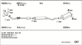 Zestaw tłumików, kompletny układ wydechowy - WALKER OPH19287A