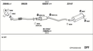 Zestaw tłumików, kompletny układ wydechowy - WALKER OPK009244B