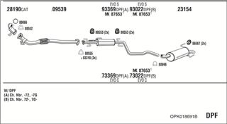 Zestaw tłumików, kompletny układ wydechowy - WALKER OPK018691B
