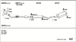 Zestaw tłumików, kompletny układ wydechowy - WALKER OPK019118A