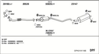 Zestaw tłumików, kompletny układ wydechowy - WALKER OPK019118B