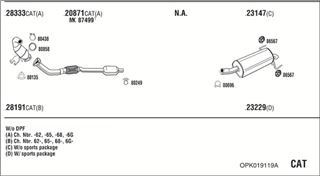Zestaw tłumików, kompletny układ wydechowy - WALKER OPK019119A