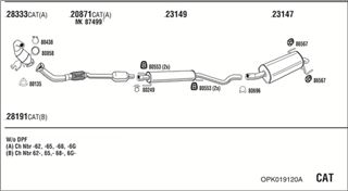 Zestaw tłumików, kompletny układ wydechowy - WALKER OPK019120A
