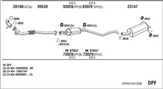 Zestaw tłumików, kompletny układ wydechowy - WALKER OPK019120B