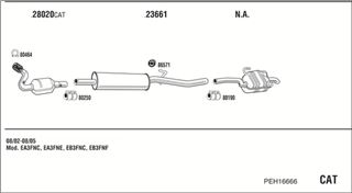 Zestaw tłumików, kompletny układ wydechowy - WALKER PEH16666