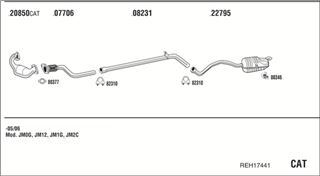 Zestaw tłumików, kompletny układ wydechowy - WALKER REH17441