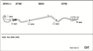 Zestaw tłumików, kompletny układ wydechowy - WALKER REH18215