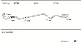 Zestaw tłumików, kompletny układ wydechowy - WALKER REH18216