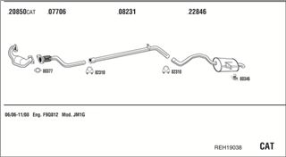 Zestaw tłumików, kompletny układ wydechowy - WALKER REH19038