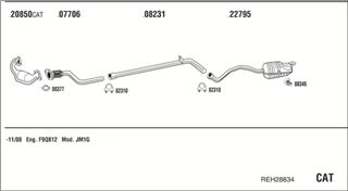 Zestaw tłumików, kompletny układ wydechowy - WALKER REH28834
