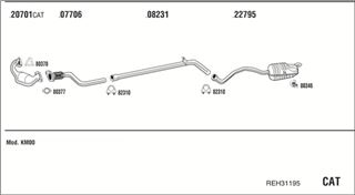 Zestaw tłumików, kompletny układ wydechowy - WALKER REH31195