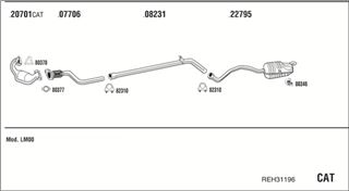 Zestaw tłumików, kompletny układ wydechowy - WALKER REH31196