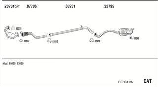 Zestaw tłumików, kompletny układ wydechowy - WALKER REH31197