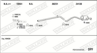 Zestaw tłumików, kompletny układ wydechowy - WALKER REK005853A