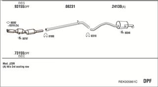 Zestaw tłumików, kompletny układ wydechowy - WALKER REK005861C