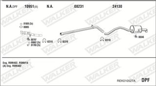 Zestaw tłumików, kompletny układ wydechowy - WALKER REK010527A