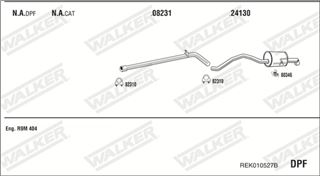 Zestaw tłumików, kompletny układ wydechowy - WALKER REK010527B