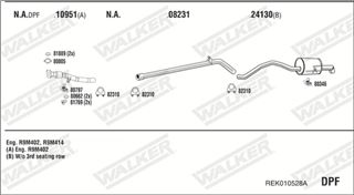 Zestaw tłumików, kompletny układ wydechowy - WALKER REK010528A