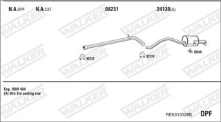 Zestaw tłumików, kompletny układ wydechowy - WALKER REK010528B