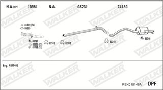 Zestaw tłumików, kompletny układ wydechowy - WALKER REK015146A