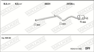 Zestaw tłumików, kompletny układ wydechowy - WALKER REK015146B