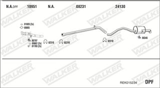 Zestaw tłumików, kompletny układ wydechowy - WALKER REK015234