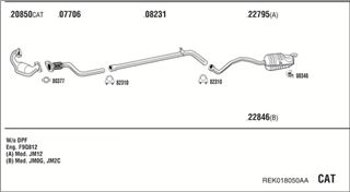 Zestaw tłumików, kompletny układ wydechowy - WALKER REK018050AA
