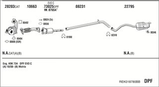 Zestaw tłumików, kompletny układ wydechowy - WALKER REK018780BB