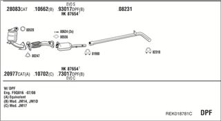 Zestaw tłumików, kompletny układ wydechowy - WALKER REK018781C