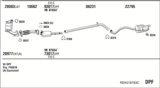 Zestaw tłumików, kompletny układ wydechowy - WALKER REK018783C
