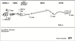 Zestaw tłumików, kompletny układ wydechowy - WALKER REK018785BB