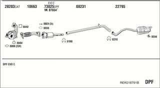 Zestaw tłumików, kompletny układ wydechowy - WALKER REK018791B