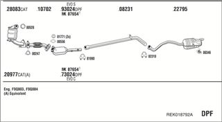 Zestaw tłumików, kompletny układ wydechowy - WALKER REK018792A