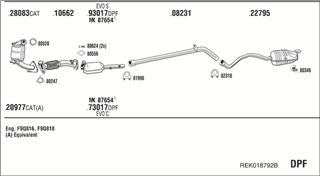 Zestaw tłumików, kompletny układ wydechowy - WALKER REK018792B
