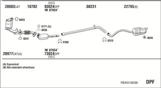 Zestaw tłumików, kompletny układ wydechowy - WALKER REK019036
